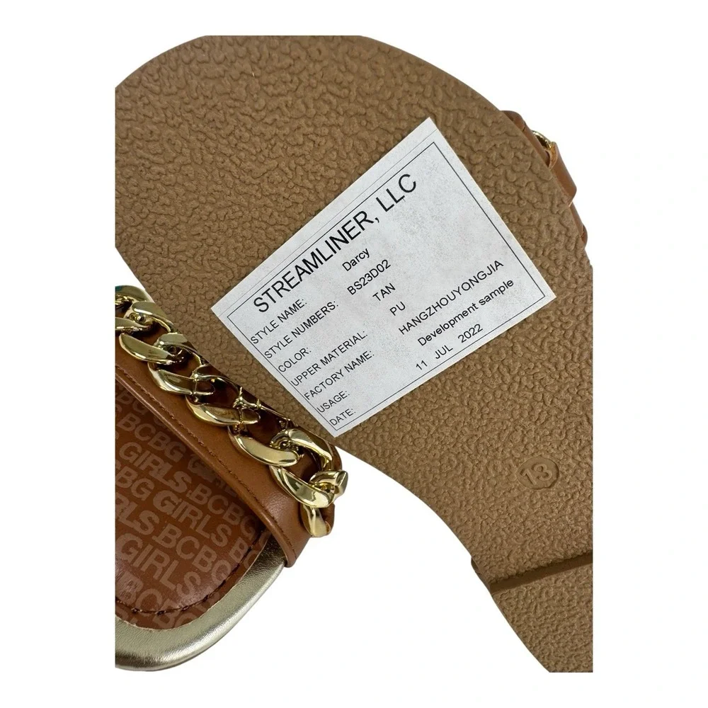 BCBG Girls brown flat sandals Size 13 M